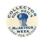 GENERAL MacARTHUR RARE "SCRAP FOR VICTORY" BUTTON.