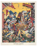 ALEX SCHOMBURG "CAPTAIN AMERICA" LIMITED EDITION PRINT FEATURING CAPTAIN AMERICA & BUCKY.