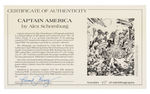 ALEX SCHOMBURG "CAPTAIN AMERICA" LIMITED EDITION PRINT FEATURING CAPTAIN AMERICA & BUCKY.