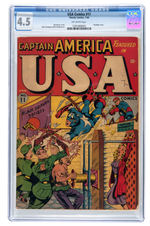 "USA COMICS" #11 JANUARY 1944 CGC 4.5 VG+ - CAPTAIN AMERICA.