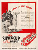 LONE RANGER SILVERCUP BREAD PREMIUM TRIO.