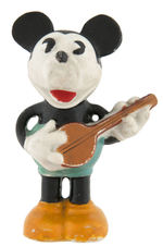 "MICKEY MOUSE" PLAYING BANJO LARGE BISQUE.