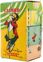 "CLIMBO THE CLIMBING CLOWN" BOXED TPS STRING CLIMBING TOY.