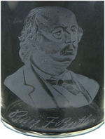 BEN BUTLER METAL PLAQUE AND ETCHED GLASS WITH FACSIMILE SIGNATURE.