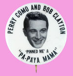 50's PERRY COMO RARE BUTTON.