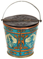 LATE 1800s MINIATURE TIN SAND PAIL/CANDY CONTAINER.