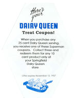 SUPERMAN “DAIRY QUEEN SUPER TREAT” COUPON.