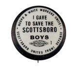 SCOTTSBORO BOYS RARE CAUSE BUTTON.