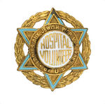 "LADIES AUX JEWISH WAR VETERANS OF U.S./HOSPITAL VOLUNTEER" PIN.