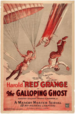 HAROLD "RED" GRANGE SIGNED "THE GALLOPING GHOST"  MOVIE SERIAL POSTER.