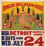 "RINGLING BROS. AND BARNUM & BAILEY" HALF-SHEET CIRCUS POSTER WITH GIRLS & PERFORMING CATS.