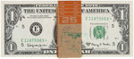 $1 1963-A FEDERAL RESERVE STAR NOTES BAND OF 25 SEQUENTIALLY  NUMBERED UNCIRCULATED.