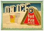 “FORT PITT BEER ON ICE” METAL SIGN.