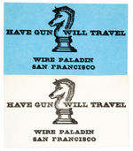 "PALADIN HAVE GUN WILL TRAVEL" COMPLETE FAN CLUB CARD CASE SET.