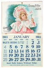 1903 “JEROME B. RICE  SEED CO.” CALENDAR.