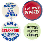 GROUP OF FOUR SCARCE McGOVERN BUTTONS.