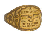 "SECRET OPERATOR MELVIN PURVIS LAW & ORDER PATROL" RING.