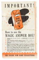 "JACK ARMSTRONG/MAGIC ANSWER BOX" COMPLETE AND ONLY SECOND SEEN WORKING PREMIUM.