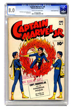 CAPTAIN MARVEL JR. #8 JUNE 1943 CGC 8.0 CREAM TO OFF-WHITE PAGES CROWLEY COPY/FILE COPY.