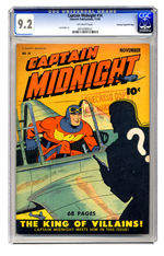 CAPTAIN MIDNIGHT #14 NOVEMBER 1943 CGC 9.2 OFF-WHITE PAGES CROWLEY COPY/FILE COPY.