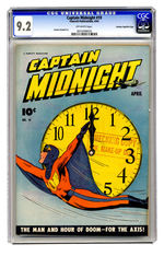 CAPTAIN MIDNIGHT #19 APRIL 1943 CGC 9.2 OFF-WHITE PAGES CROWLEY COPY/FILE COPY.