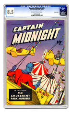 CAPTAIN MIDNIGHT #25 OCTOBER 1944 CGC 8.5 OFF-WHITE TO WHITE PAGES CROWLEY COPY.