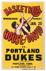 “HOUSE OF DAVID VS. PORTLAND DUKES” BASKETBALL GAME POSTER.