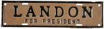 LANDON FOR PRESIDENT CAR LICENSE PLATE.