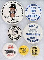 SEVEN FORD AND CARTER 1976 "ANTI" BUTTONS.