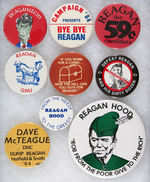 NINE ANTI-REAGAN BUTTONS MOST FROM 1984.