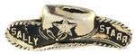 "SALLY STARR" 1950s COWGIRL WHITE METAL HAT PIN.