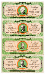 DIETZ GUM "PRESIDENTS PLAY BUCKS" LOT WITH "ALBUM" BOX.