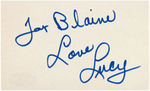 LUCILLE BALL SIGNED CARD.