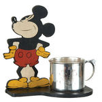 MICKEY/MINNIE MOUSE SILVERPLATE CUP WITH HOLDER.