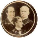 “BRYAN/STEVENSON/LIND” MINNESOTA REAL PHOTO TRIGATE BUTTON.