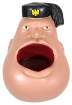 “RAM-BUNK-SHUS BENITO” MUSSOLINI PLASTER CARICATURE ASHTRAY.