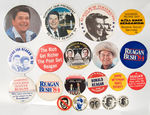 TOP CONDITION 182-PIECE PRESIDENTIAL CAMPAIGN BUTTON COLLECTION SPANNING 1968-2004.