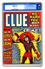 CLUE COMICS #2  FEBRUARY 1943  CGC 9.8 OFF-WHITE PAGES MILE HIGH COPY.