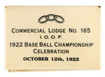 CELLULOID WRAPPED MATCH BOX HOLDER FOR 1922 BASEBALL CHAMPIONSHIP TEAM.