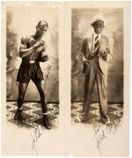 CUBAN BOXING CHAMPION KID CHOCOLATE VINTAGE SIGNED PHOTO PAIR.