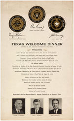 PROGRAM FOR THE JFK WELCOME DINNER PLANNED FOR THE EVENING OF NOVEMBER 22, 1963 IN AUSTIN, TEXAS.