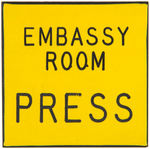 AMBASSADOR HOTEL "EMBASSY ROOM/PRESS" BADGE FROM RFK'S CALIFORNIA VICTORY CELEBRATION.