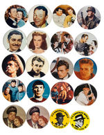 MOVIE & TV STARS UNLICENSED AND RARE 1980's BUTTONS PLUS SINATRA.