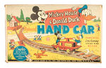 "MICKEY MOUSE & DONALD DUCK MECHANICAL HAND CAR" BY MARX.