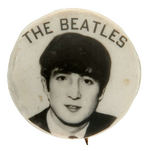 JOHN LENNON REAL PHOTO ON PROBABLE EARLIEST INDIVIDUAL PHOTO BUTTONS PRODUCED FOR THEM.