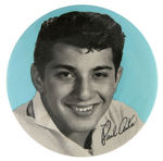 "PAUL ANKA" SCARCE LARGE 1950s PORTRAIT BUTTON.