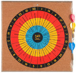 "SCORE BIG WITH NBC SPORTS" 1969 PROMO DART BOARD IN SHIPPING CARTON.