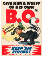 "KEEP 'EM FIRING!" ANTI-HITLER SKUNK POSTER.