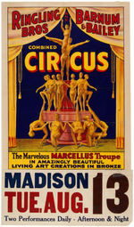 "RINGLING BROS. AND BARNUM & BAILEY COMBINED CIRCUS" MARCELLUS TROUPE POSTER.