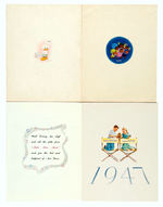 WALT DISNEY STUDIO CHRISTMAS CARDS FOR 1943-1949.